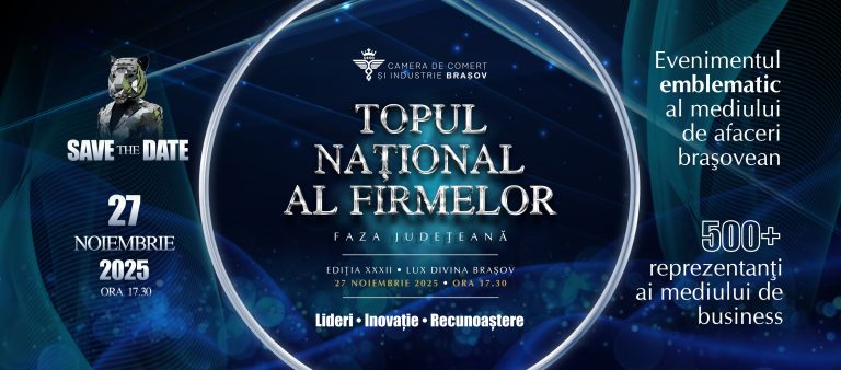 Topul Național al Firmelor, faza județeană – ediția XXXII va avea loc pe 27 noiembrie la Lux Divina